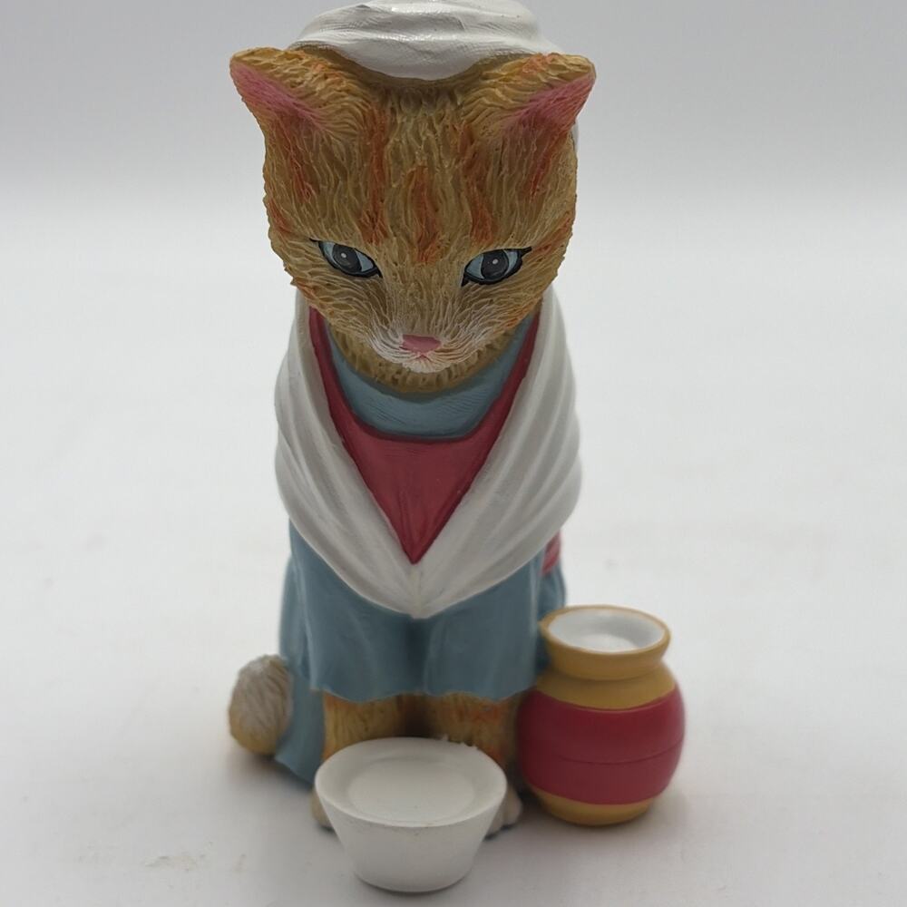 Hawthorne Village Purr-fect Christmas Pageant Cat Figure HUMBLE FARMER Nativity